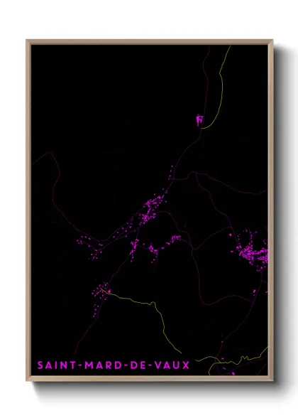 Une affiche de carte sur Saint-Mard-de-Vaux