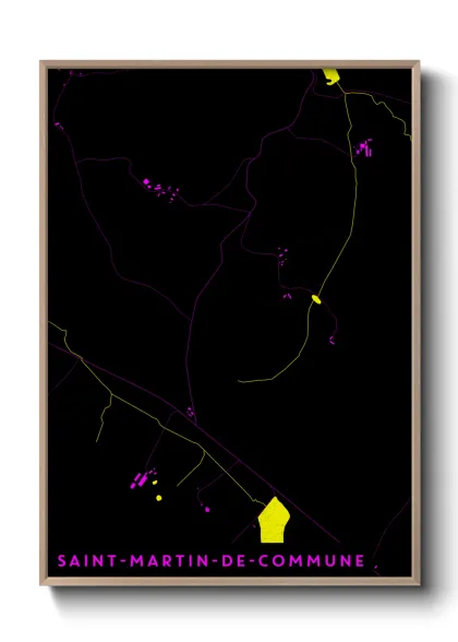 Une affiche de carte sur Saint-Martin-de-Commune