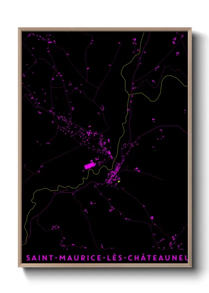 Une affiche de carte sur Saint-Maurice-lès-Châteauneuf
