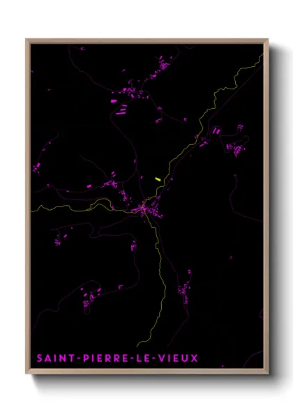 Une affiche de carte sur Saint-Pierre-le-Vieux