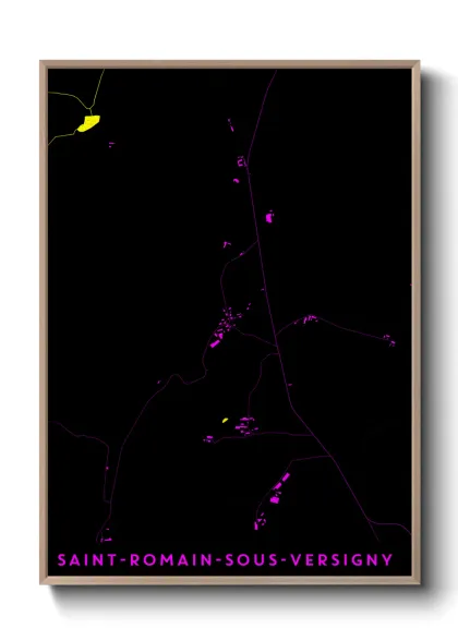 Une affiche de carte sur Saint-Romain-sous-Versigny