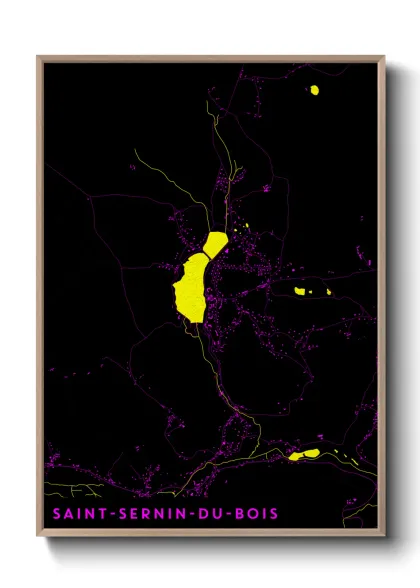 Une affiche de carte sur Saint-Sernin-du-Bois