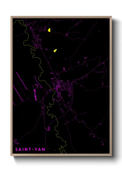 Une affiche de carte sur Saint-Yan