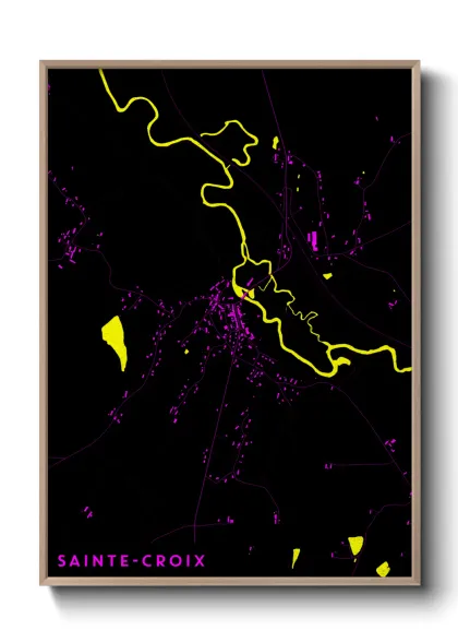 Une affiche de carte sur Sainte-Croix