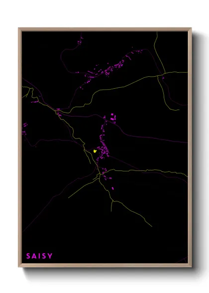 Une affiche de carte sur Saisy