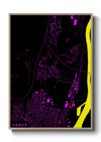 Une affiche de carte sur Sancé