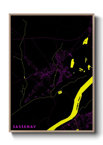 Une affiche de carte sur Sassenay