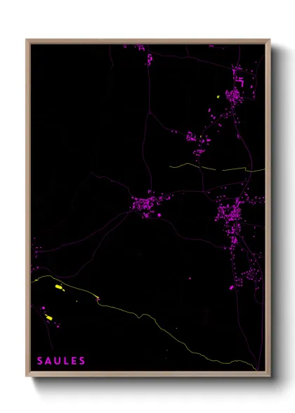 Une affiche de carte sur Saules