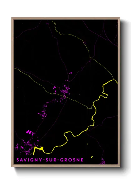 Une affiche de carte sur Savigny-sur-Grosne