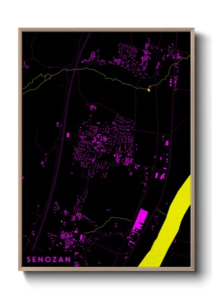 Une affiche de carte sur Senozan