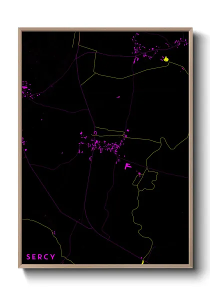 Une affiche de carte sur Sercy