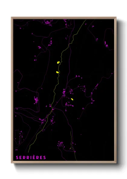 Une affiche de carte sur Serrières