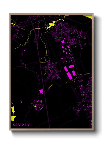 Une affiche de carte sur Sevrey