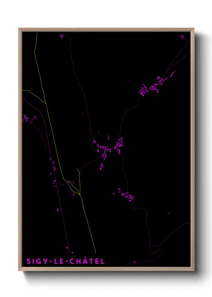 Une affiche de carte sur Sigy-le-Châtel