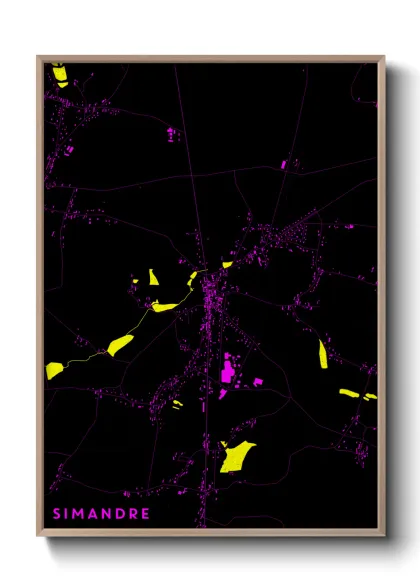 Une affiche de carte sur Simandre