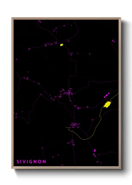 Une affiche de carte sur Sivignon