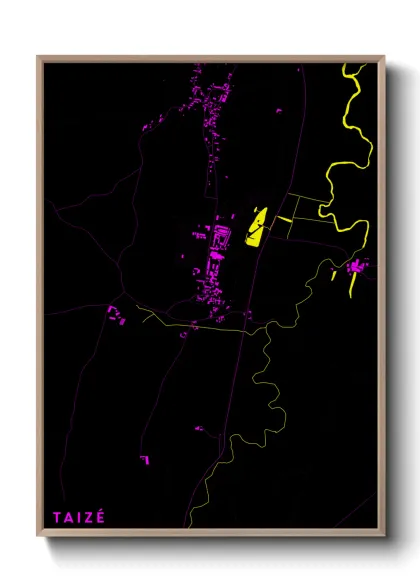 Une affiche de carte sur Taizé