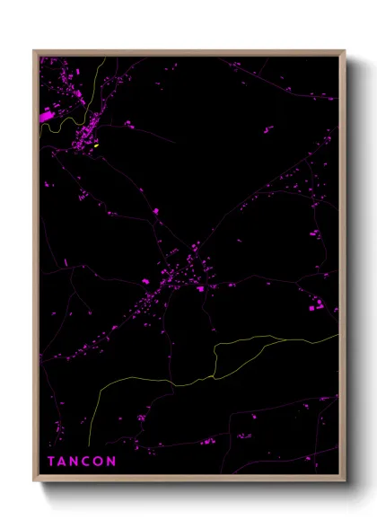 Une affiche de carte sur Tancon