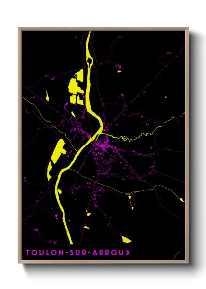 Une affiche de carte sur Toulon-sur-Arroux