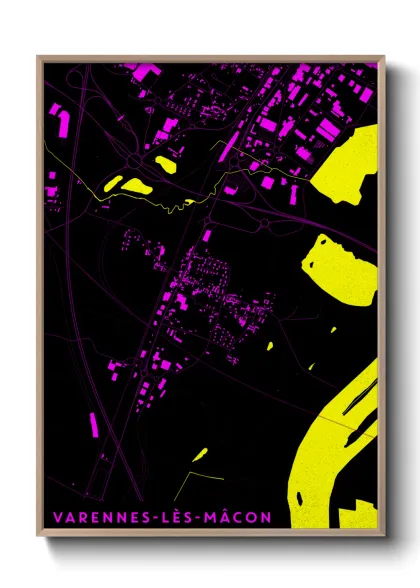 Une affiche de carte sur Varennes-lès-Mâcon