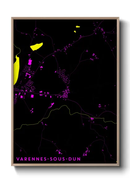 Une affiche de carte sur Varennes-sous-Dun