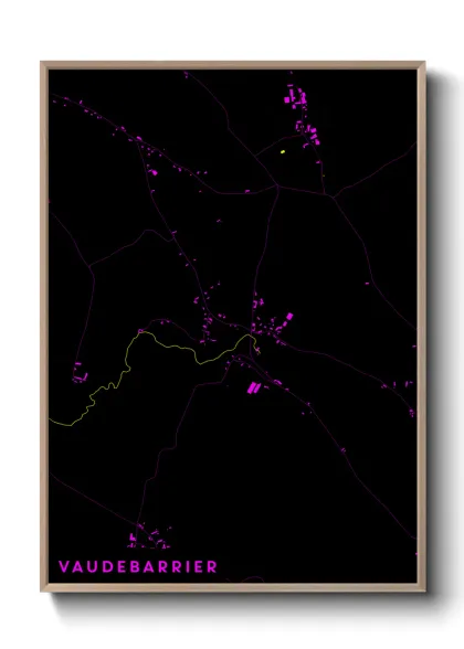 Une affiche de carte sur Vaudebarrier