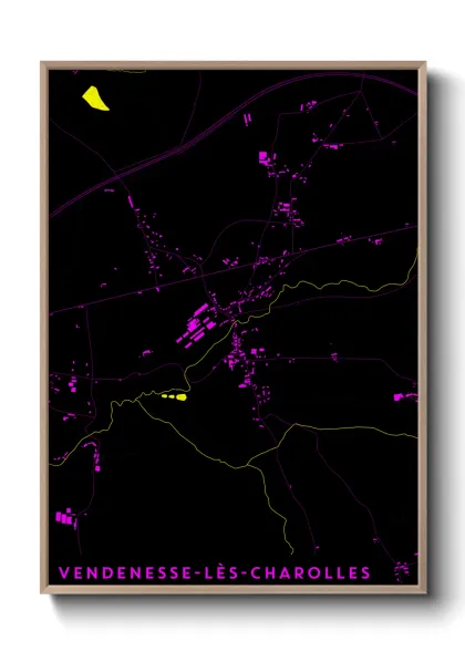 Une affiche de carte sur Vendenesse-lès-Charolles
