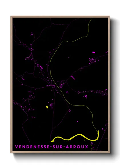 Une affiche de carte sur Vendenesse-sur-Arroux