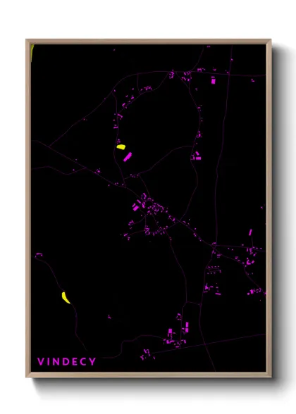 Une affiche de carte sur Vindecy