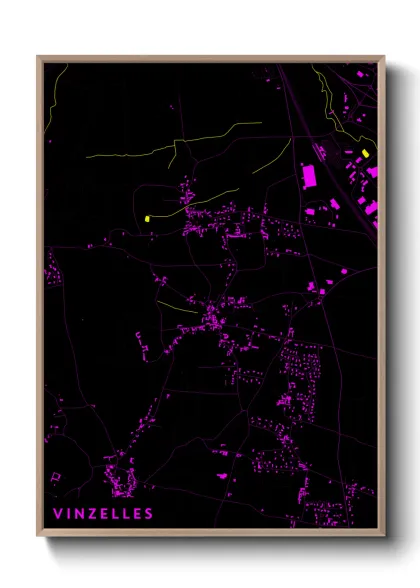 Une affiche de carte sur Vinzelles
