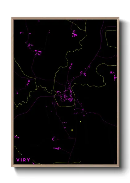 Une affiche de carte sur Viry