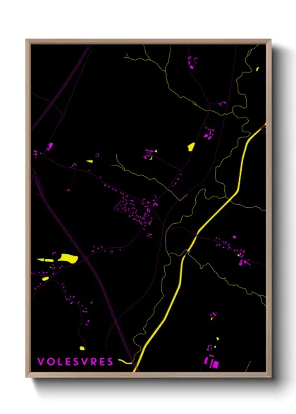 Une affiche de carte sur Volesvres