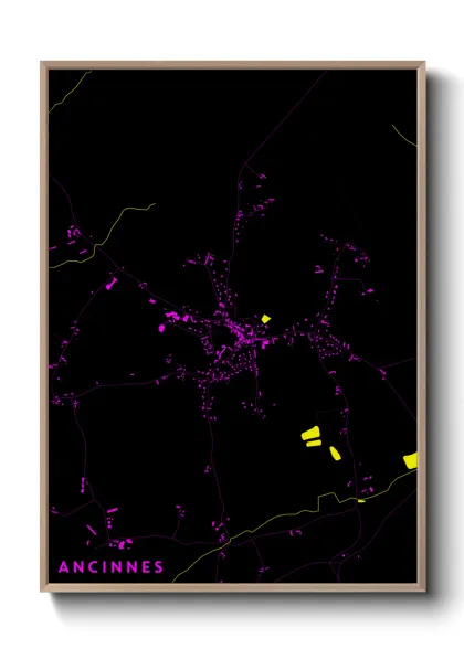 Une affiche de carte sur Ancinnes