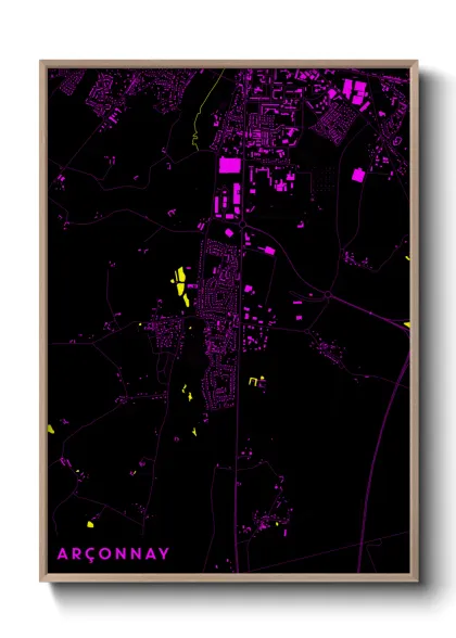 Une affiche de carte sur Arçonnay