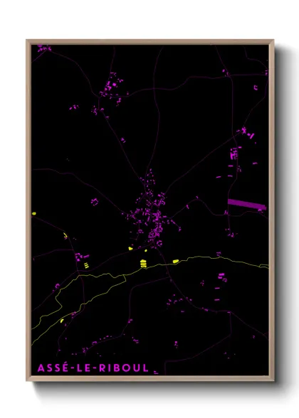 Une affiche de carte sur Assé-le-Riboul