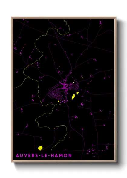 Une affiche de carte sur Auvers-le-Hamon