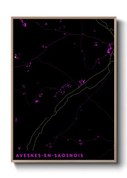 Une affiche de carte sur Avesnes-en-Saosnois