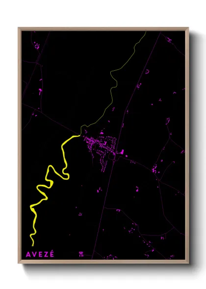 Une affiche de carte sur Avezé