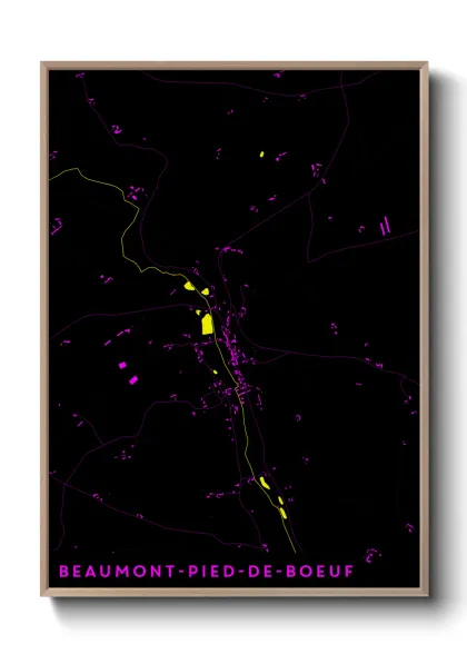 Une affiche de carte sur Beaumont-Pied-de-Boeuf