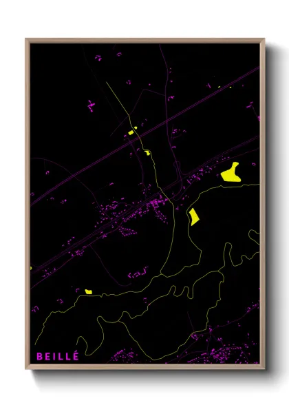 Une affiche de carte sur Beillé