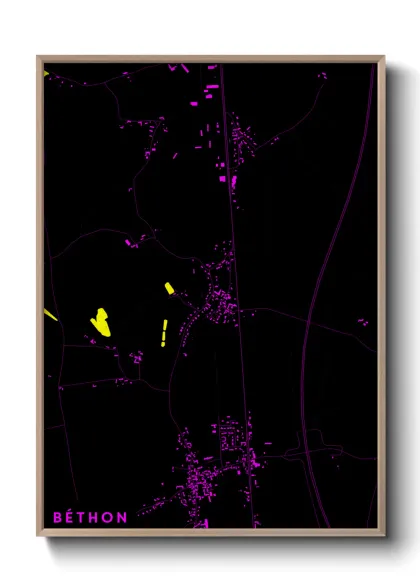 Une affiche de carte sur Béthon