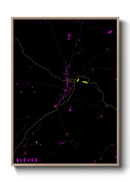 Une affiche de carte sur Blèves