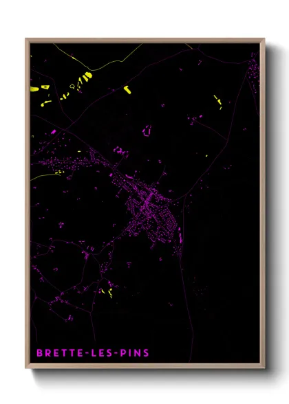 Une affiche de carte sur Brette-les-Pins
