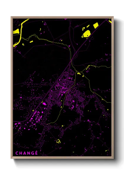 Une affiche de carte sur Changé