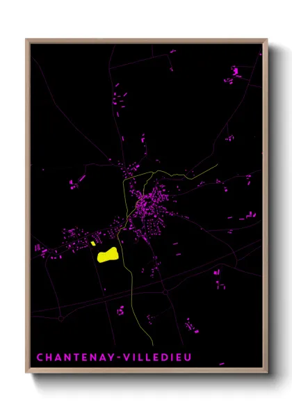 Une affiche de carte sur Chantenay-Villedieu