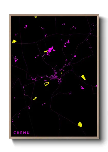 Une affiche de carte sur Chenu