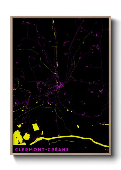 Une affiche de carte sur Clermont-Créans
