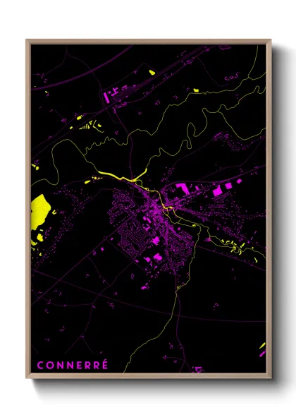 Une affiche de carte sur Connerré