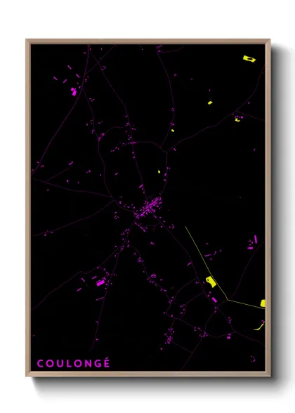 Une affiche de carte sur Coulongé