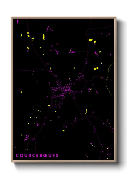 Une affiche de carte sur Courcebœufs